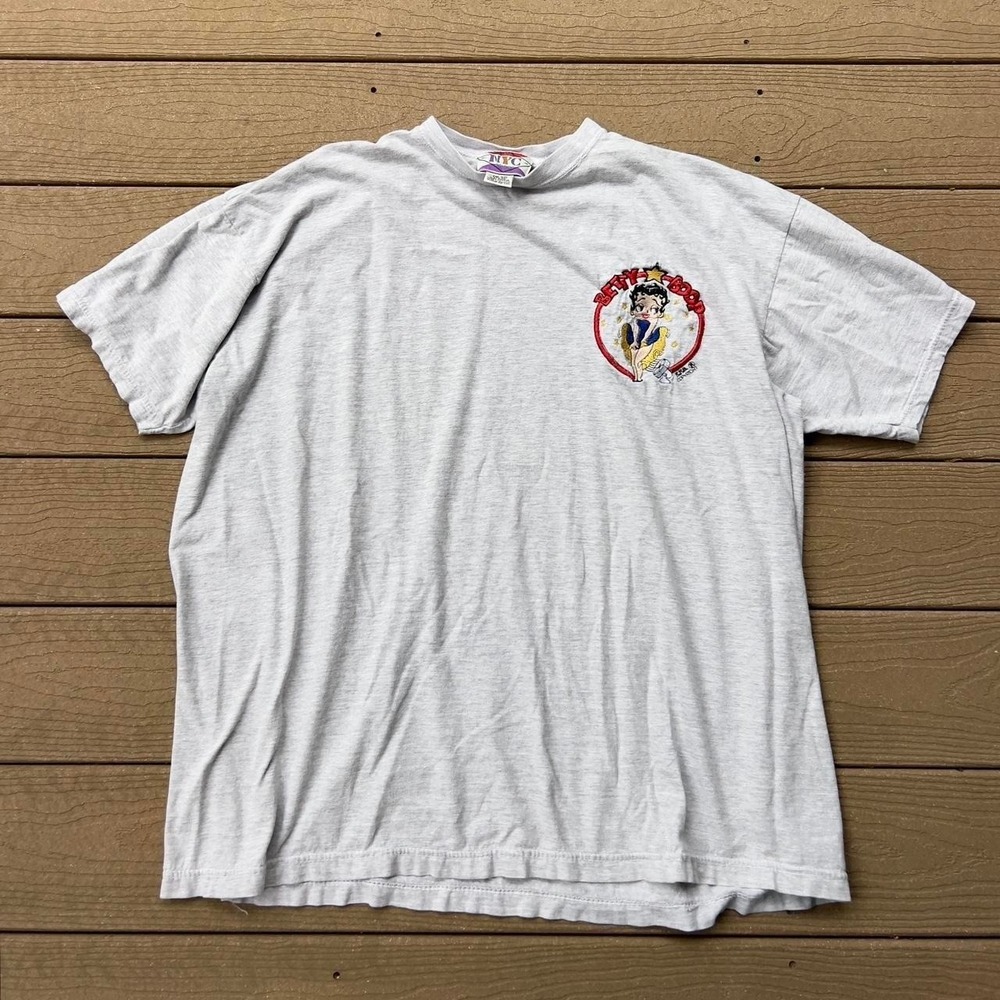 Vintage Betty Boop Oversized Gray T Shirt 100% Cotton Tagged OS